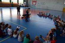 Policjanci z wizytą na półkoloniach