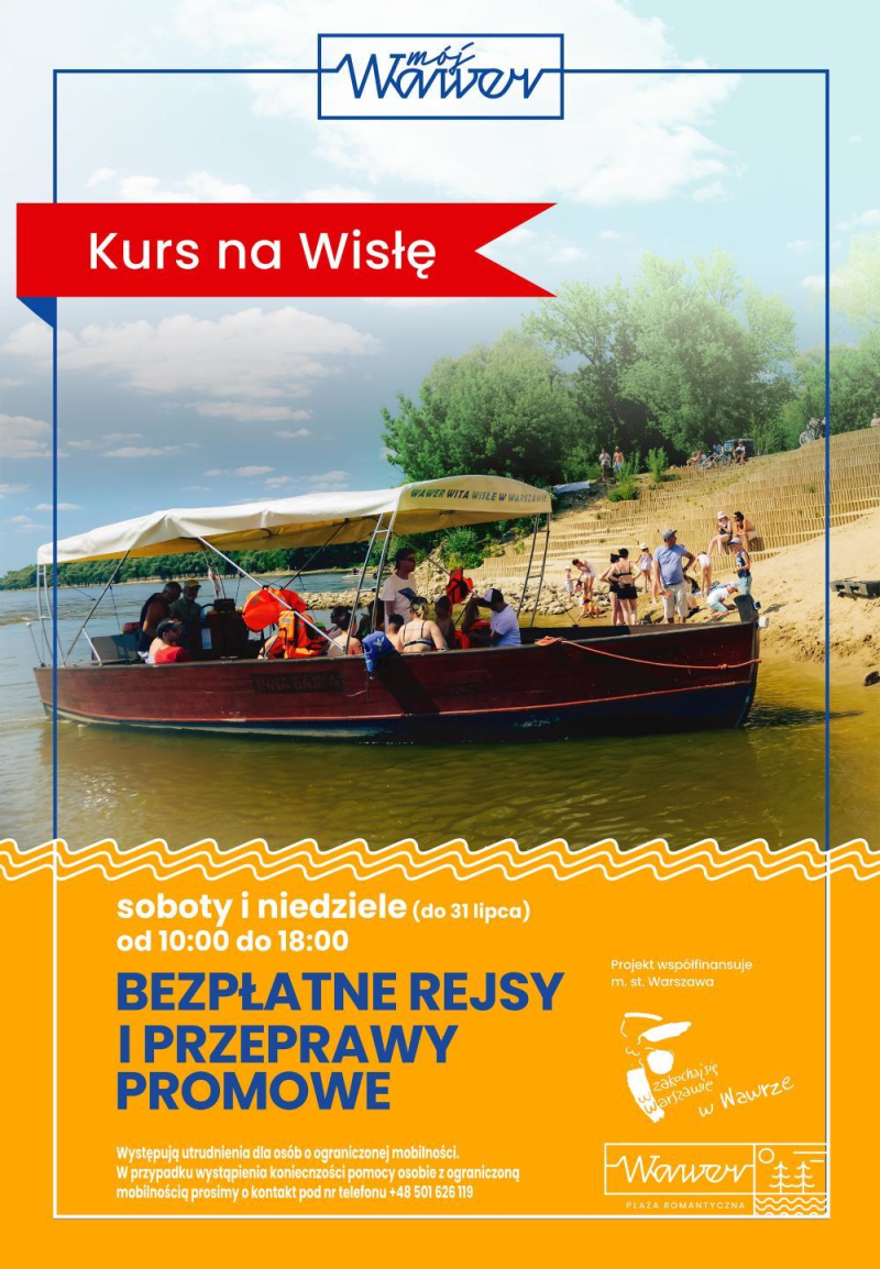 Bezpłatne rejsy i przeprawy promowe w Wawrze!