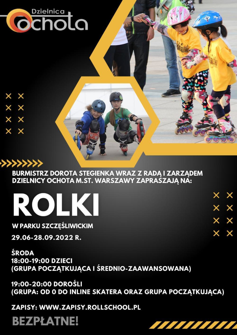 Nauka jazdy na rolkach w Parku Szczęśliwickim