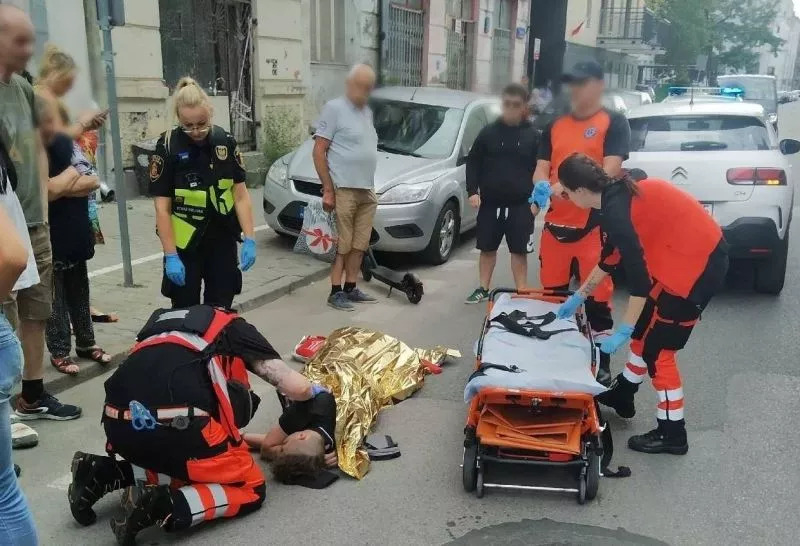 Groźny wypadek na hulajnodze