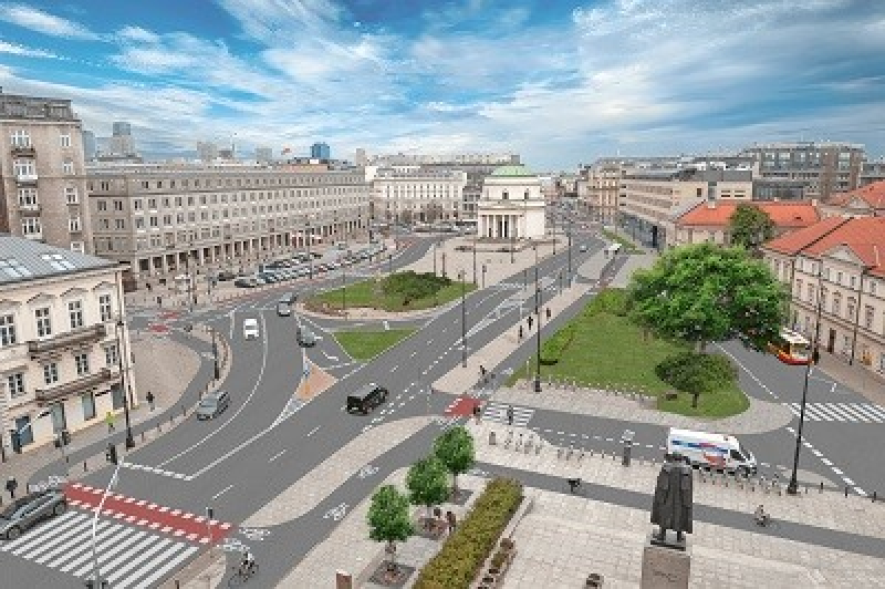 Ciąg dalszy przebudowy pl. Trzech Krzyży