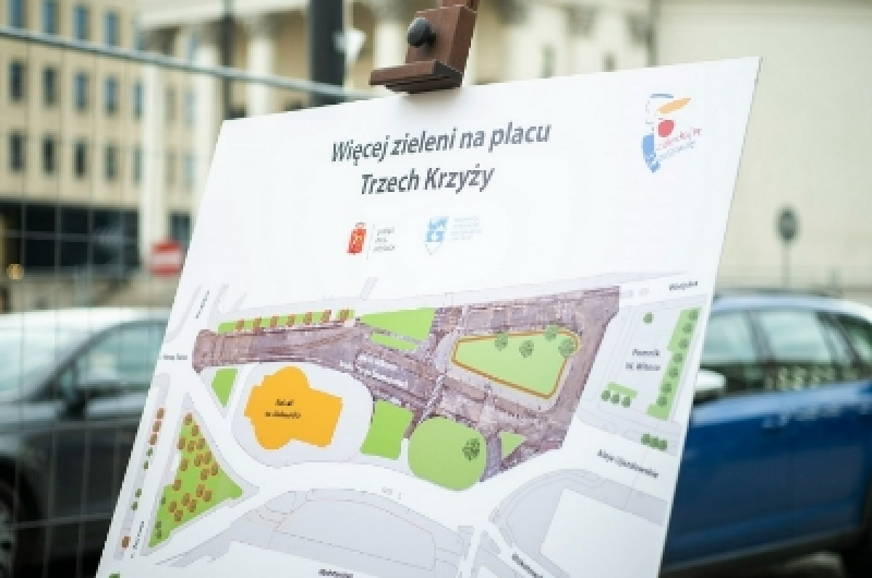 Plac Trzech Krzyży będzie zielony