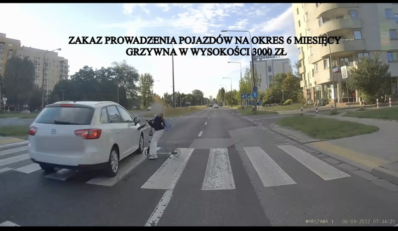 Zakaz prowadzenia pojazdów na okres 6 miesięcy, grzywna w wysokości 3000 zł