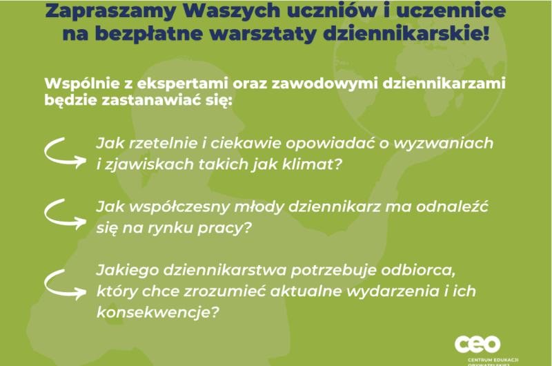 Warsztaty dziennikarskie “1Planet4All”!