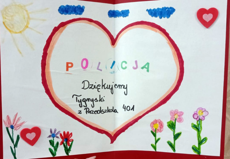Tygryski z przedszkola nr 401 z wizytą w ursynowskim komisariacie Policji