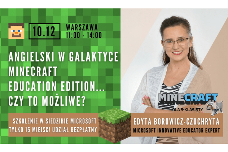 Angielski w galaktyce Minecraft Education Edition - szkolenie Microsoft