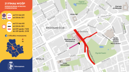 Warszawa gra razem z WOŚP – informator drogowy