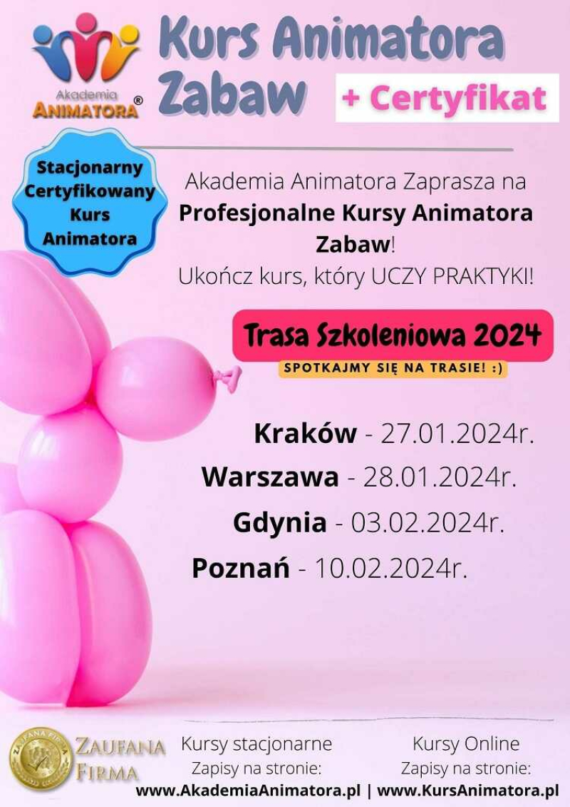Kurs Animatora Zabaw 2024 - Noworoczna Trasa