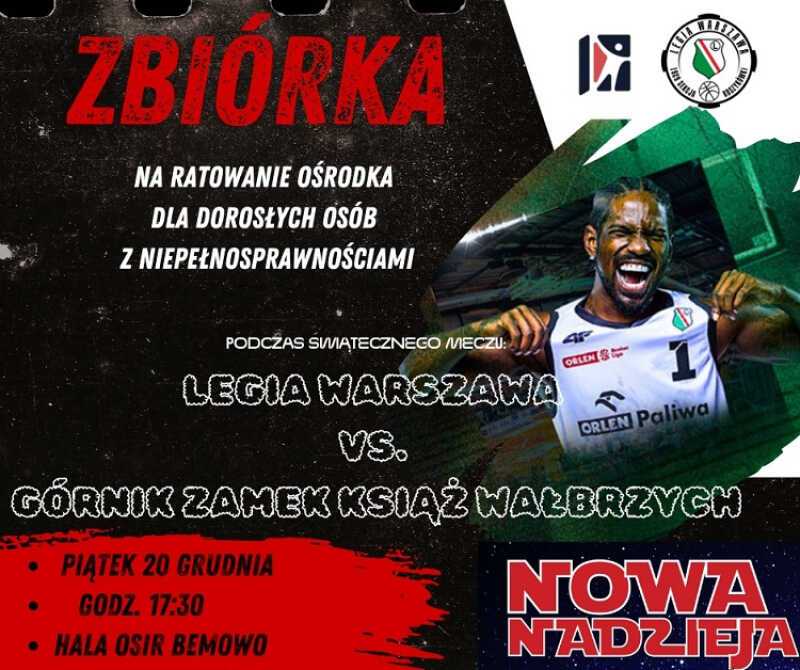 Kosz Legia gra dla Stowarzyszenia Otwarte Drzwi - Nowa Nadzieja