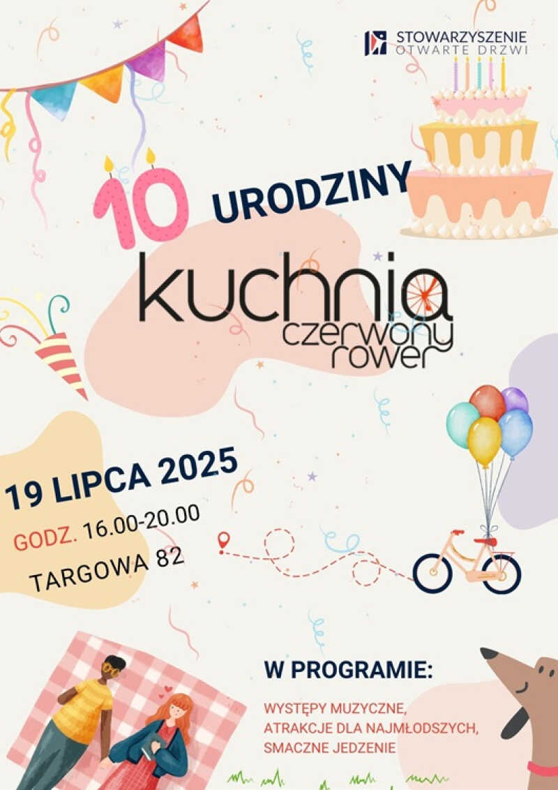 10. urodziny Kuchni Czerwony Rower – piknik sąsiedzki i grillowanie na Targowej 82