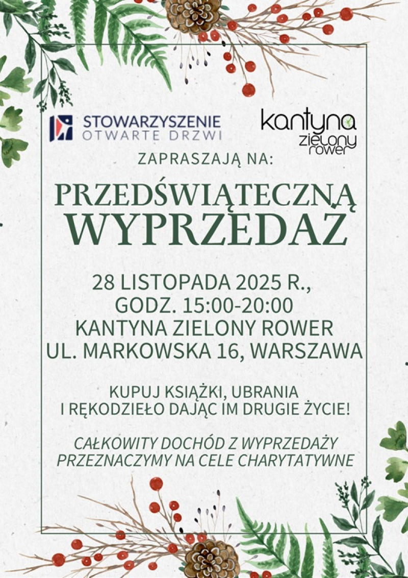 Przedświąteczna Wyprzedaż w Kantynie Zielony Rower