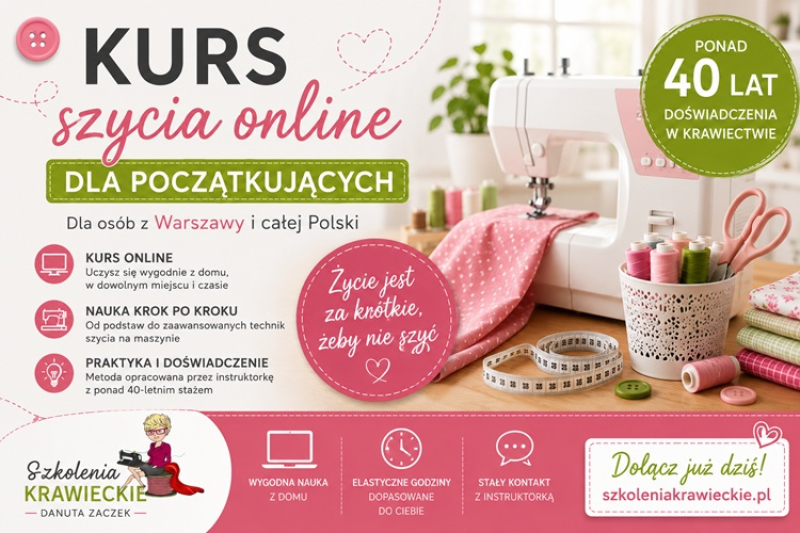 Kurs szycia na maszynie Warszawa — kurs krawiecki Warszawa. Naucz się szycia na maszynie!