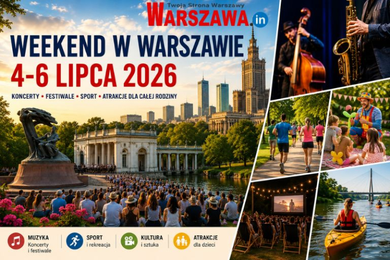 Co robić w Warszawie w weekend 4-6 lipca 2026? Koncerty Chopinowskie, jazz, sport i kino plenerowe