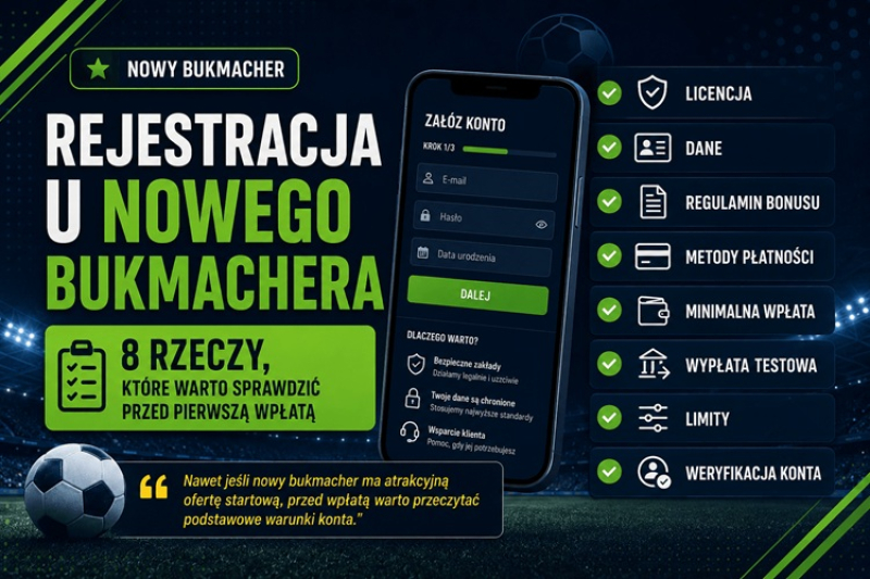 Rejestracja u nowego bukmachera: 8 rzeczy, które warto sprawdzić przed pierwszą wpłatą