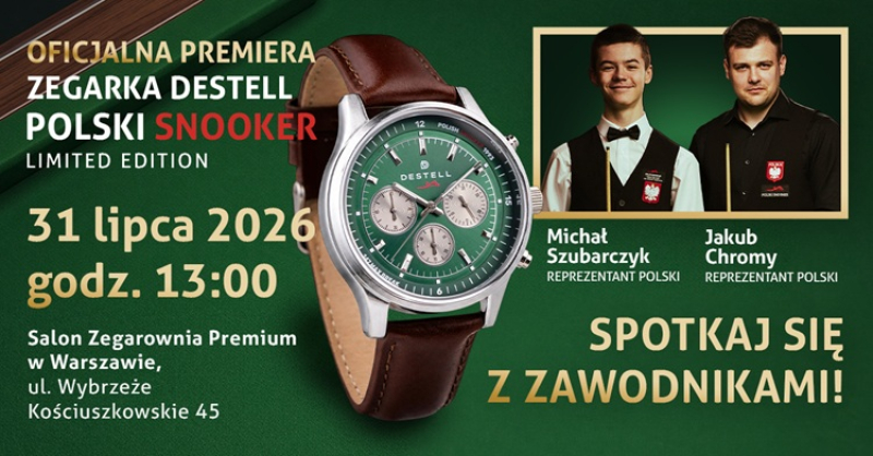 DESTELL Polish Snooker Limited Edition: Oficjalna premiera w salonie Zegarownia Premium