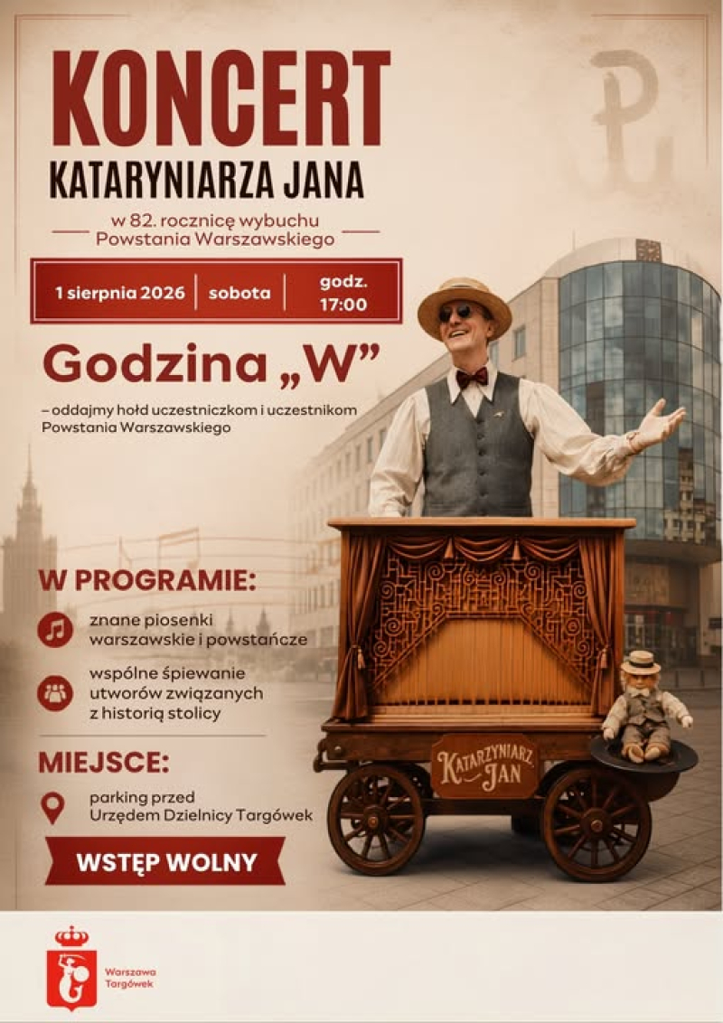 Koncert Kataryniarza Jana w 82. rocznicę Powstania Warszawskiego - Targówek