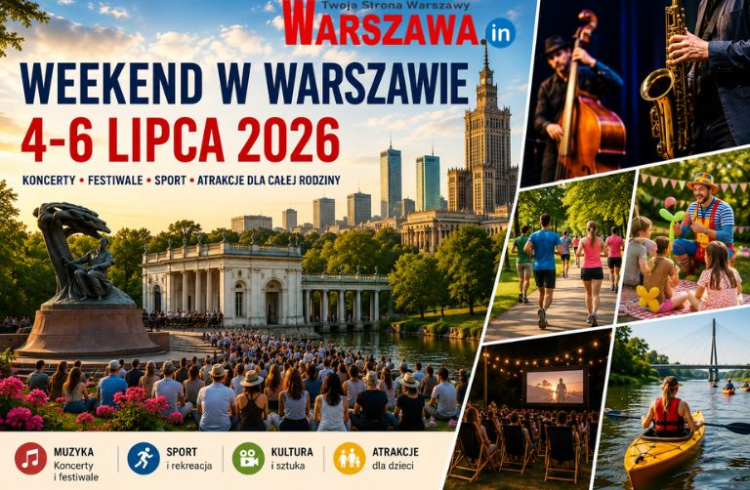 Co robić w Warszawie w weekend 4-6 lipca 2026? Koncerty Chopinowskie, jazz, sport i kino plenerowe