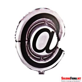 Balon Foliowy w Kształcie Znaku - @ - Srebrny - 43 x 35 cm