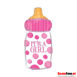 Różowa Butelka ze Smoczkiem z Napisem - It’s a Girl