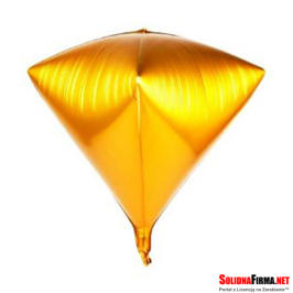 Balon Foliowy 3D w Kształcie Diamentu - złoty
