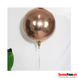 Balon Foliowy 3D w Kształcie Kuli - różowo złoty - 24 Cale