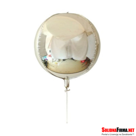 Balon Foliowy 3D w Kształcie Kuli - srebrny - 24 Cale