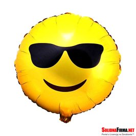 Balon Foliowy Emotikon - Buźka w Okularach - 18 Cali