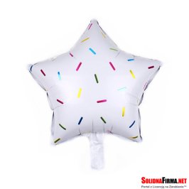 Balon Foliowy w Kształcie Gwiazdy z Motywem Cukierków - 18 Cali