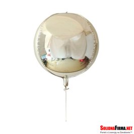 Balon Foliowy 3D w Kształcie Kuli - srebrny - 24 Cale