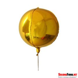 Balon Foliowy 3D w Kształcie Kuli - złoty - 24 Cale