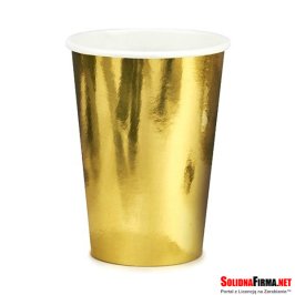 Papierowe Kubeczki Jednorazowe - złote - 6 szt