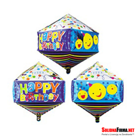 Balon Foliowy 3D - Happy Birthday - Smile - 71 x 36 cm