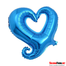 Balon Foliowy Serducho - niebieski -  19 Cali