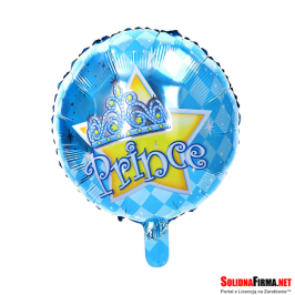Balon Foliowy Okrągły - Prince - Niebieski  - 18 cali