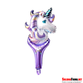 Balon Foliowy Lizak - Jednorożec - Fioletowy - 55 x 27 cm