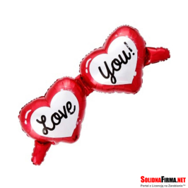 Balon foliowy OKULARY - I Love You - 98 x 49 cm