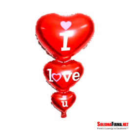 Balon foliowy I LOVE YOU - potrójny pionowy - 96 x 49 cm