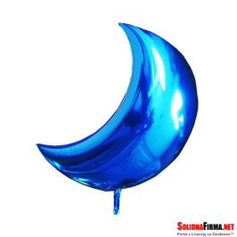 Balon foliowy KSIĘŻYC - niebieski - 10 cali