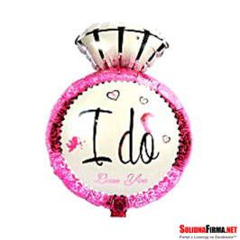 Balon foliowy PIERŚCIONEK - I DO - różowy