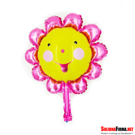 Balon foliowy Słońce - różowe - 14 cali