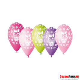 Balony Premium „Sówka”, nad. 1 kolor, 12" / 5 sztuk