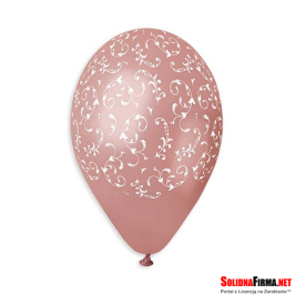 Balony Premium „Filigranowe wzory”, różowo-złote, 12" / 5 sztuk