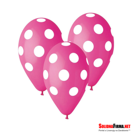Balony Premium Grochy, różowe, 12"/ 5 sztuk