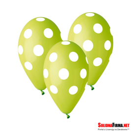 Balony Premium Grochy, zielone, 12"/ 5 sztuk