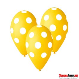 Balony Premium Grochy, żółte, 12"/ 5 sztuk