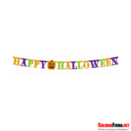 Girlanda papierowa - Happy Halloween - kolorowa - XXL