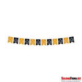 Girlanda papierowa DIY - Flagi Halloween - rozm. 281x21 cm
