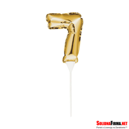 Balon foliowy samopompujący Cyfra "7" - złoty - 22,5cm