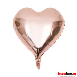 Balon Foliowy Serce - różowe złoto - 18 Cali