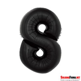Balon Foliowy - Balon Cyfra 8 - Czarny - 115 x 79 cm